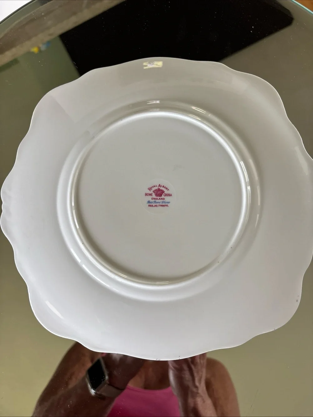 Vintage Royal Albert Gold Trimmed Cake Plate Petit Point Cross Stitch Pattern